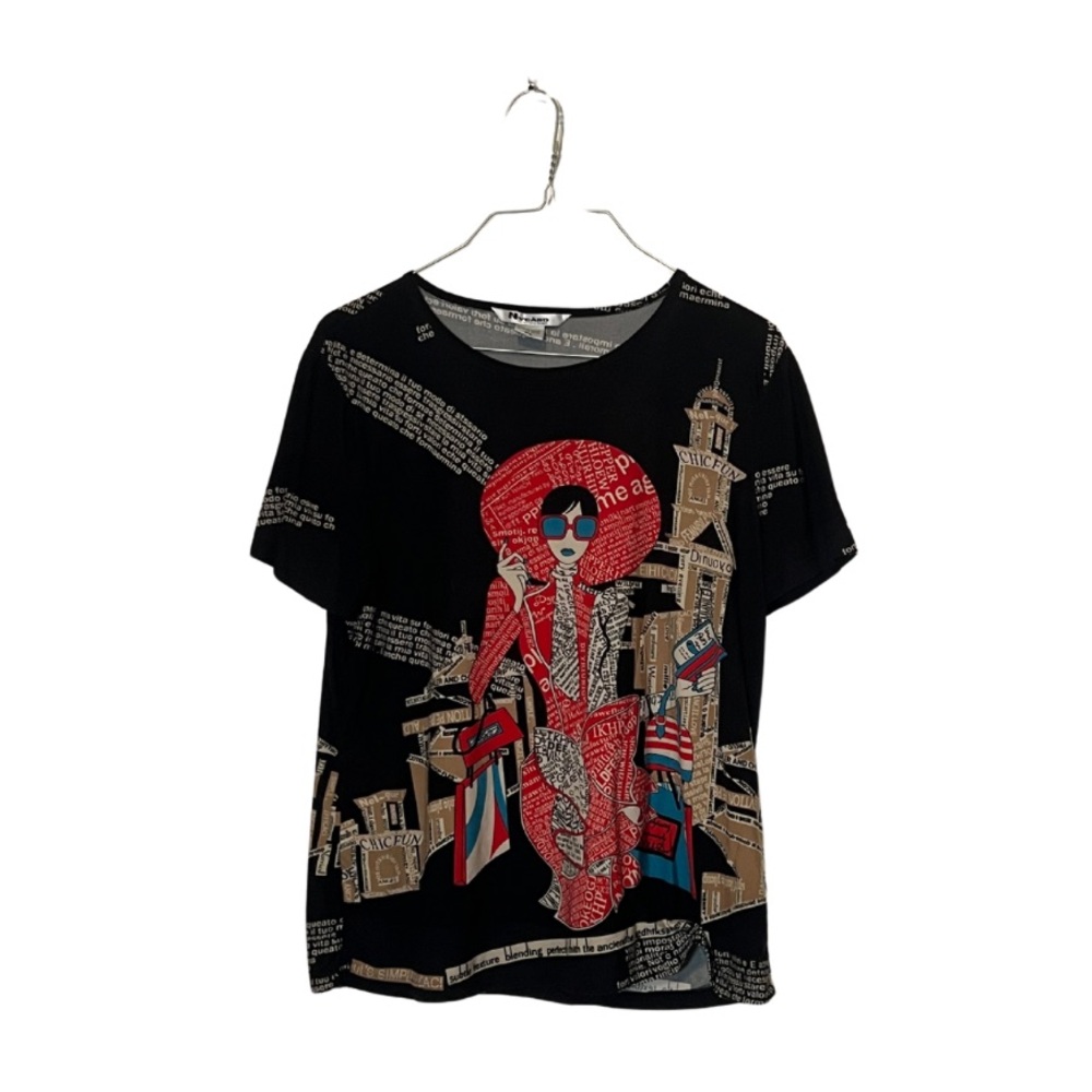 Nycard Collection Women’s Scoop Neck Trendy Graphic Tshirt